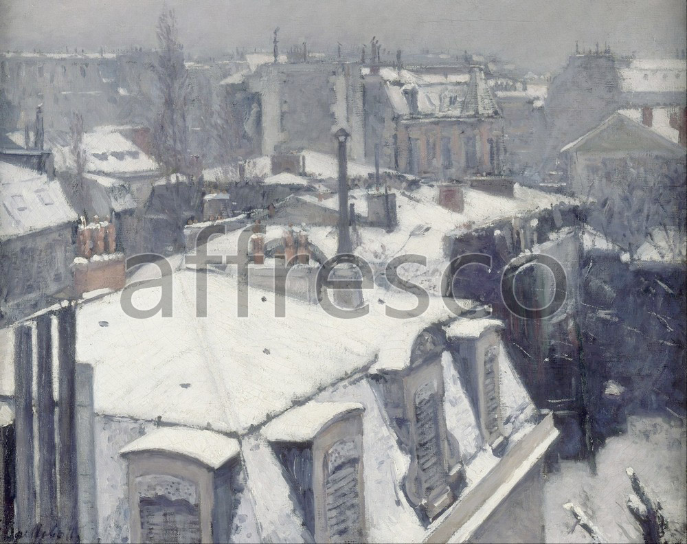 Impressionists & Post-Impressionists | Gustave Caillebotte Rooftops in the Snow | Affresco Factory