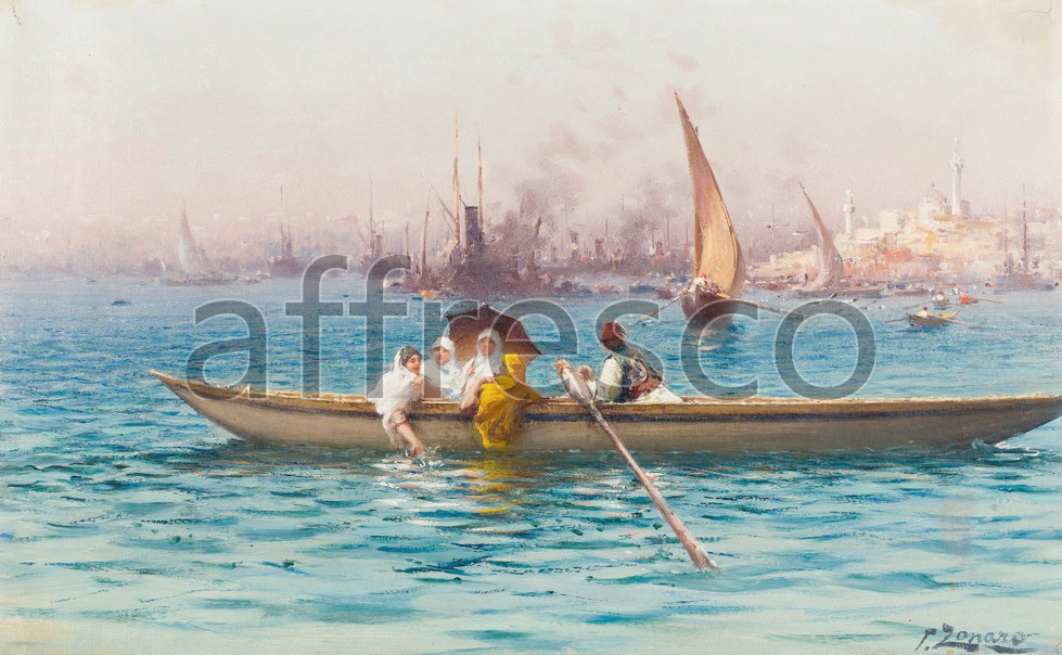 Scenic themes | Fausto Zonaro Amusement on the Caique | Affresco Factory