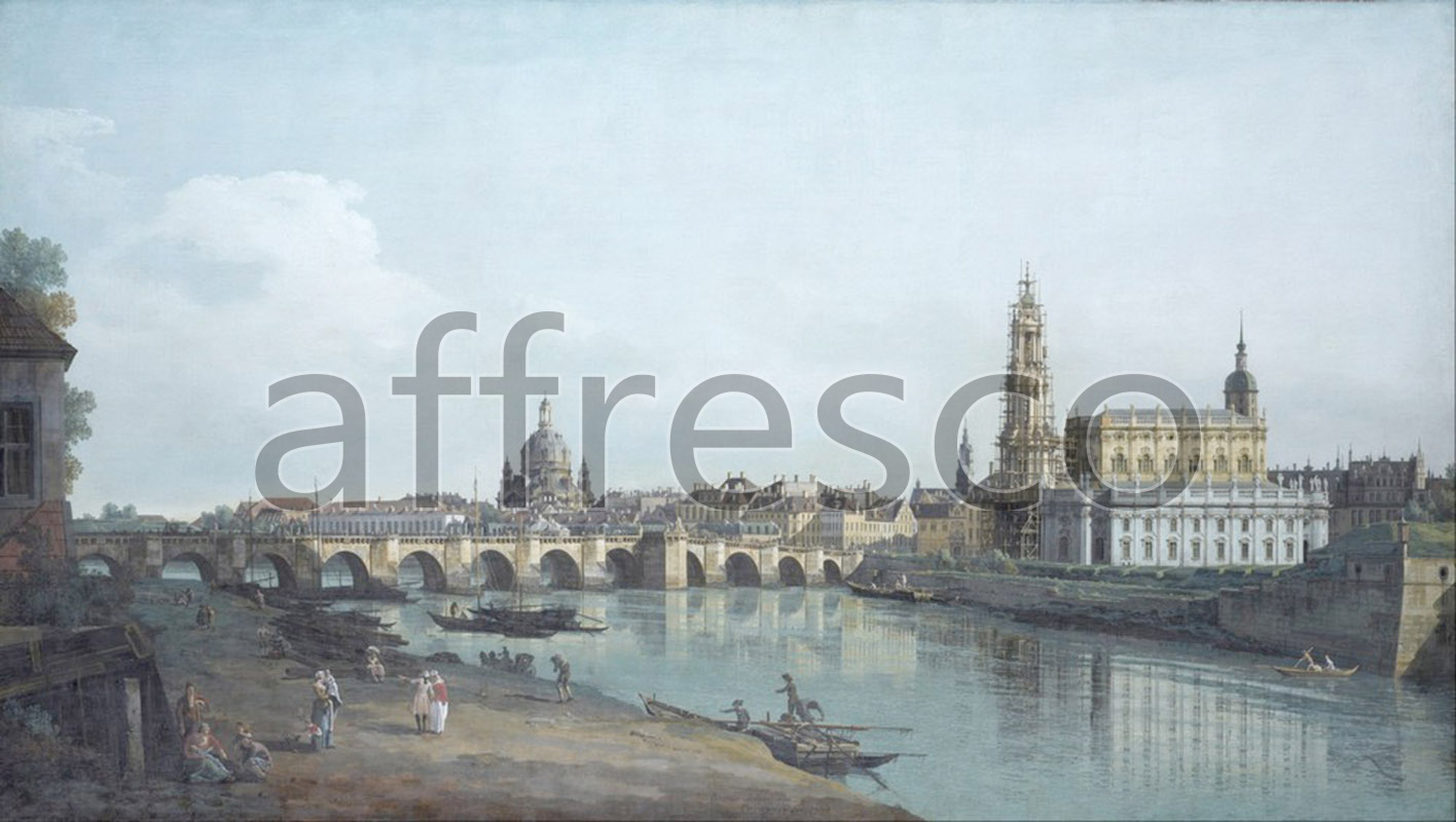 Classic landscapes | Canaletto Dresden seen from the Right Bank of the Elbe beneath the Augusts Bridge | Affresco Factory