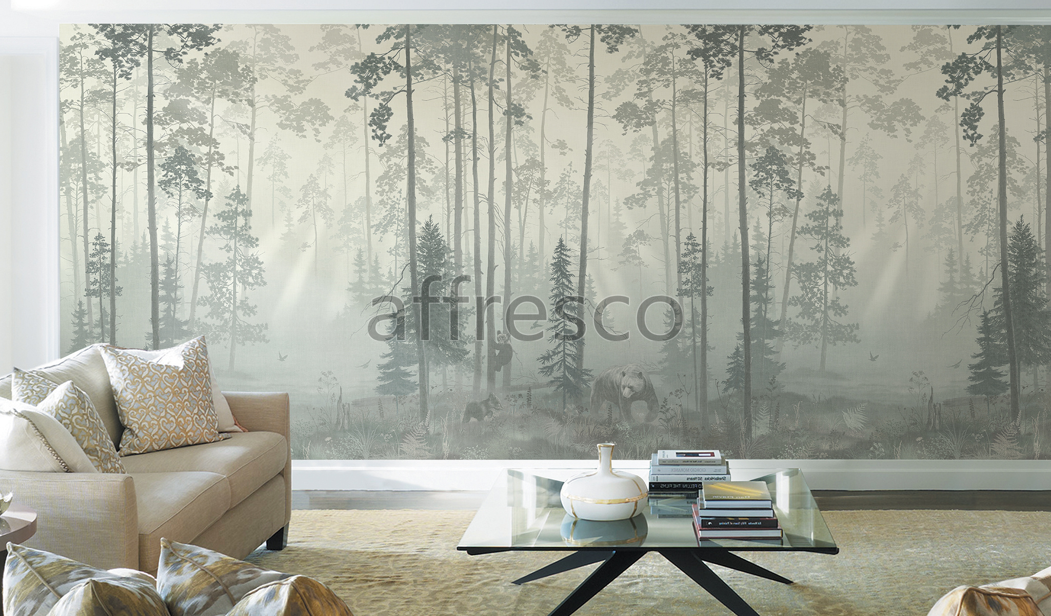 Handmade wallpaper, Bears in the Forest