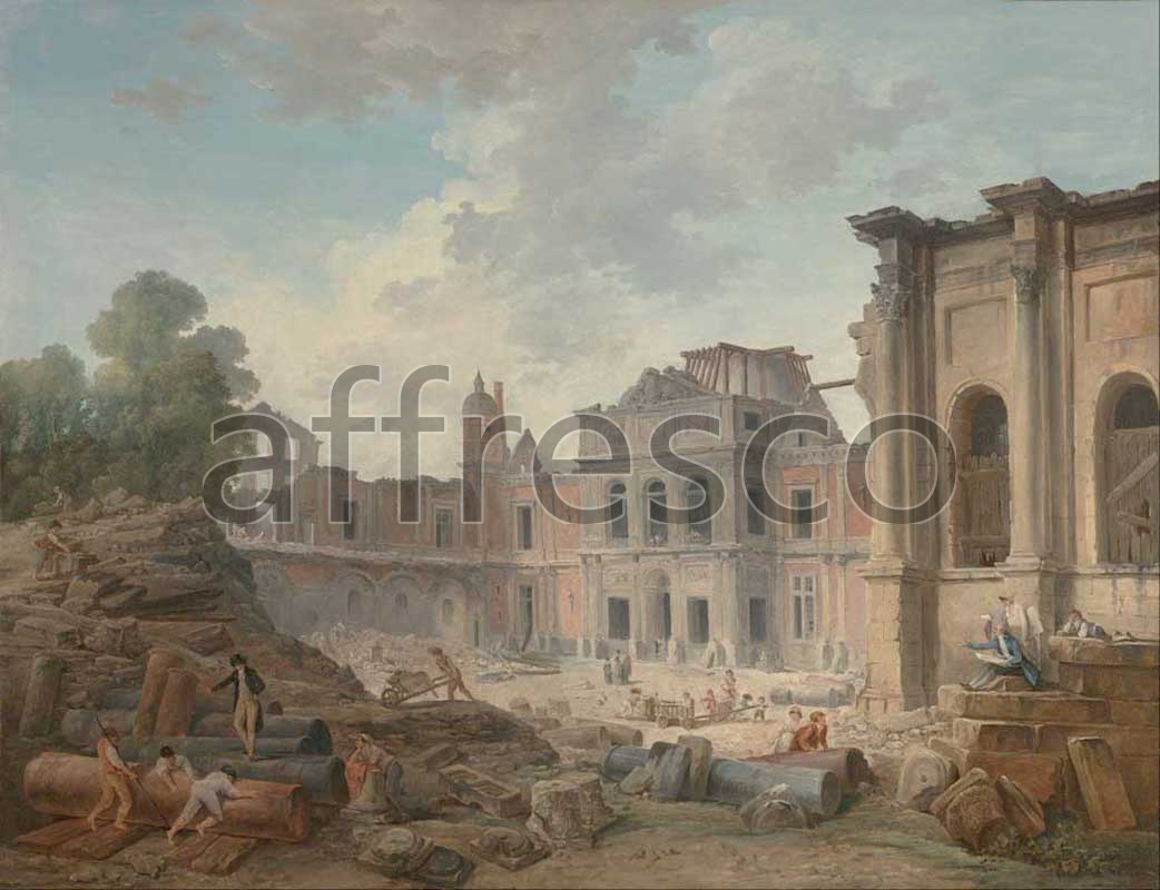 Classic landscapes | Hubert Robert Demolition of the Chateau of Meudon | Affresco Factory