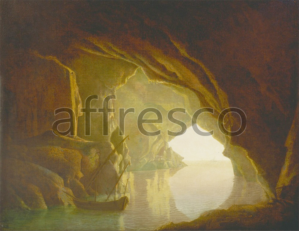 Classic landscapes | Joseph Wright of Derby A Grotto in the Gulf of Salerno Sunset | Affresco Factory