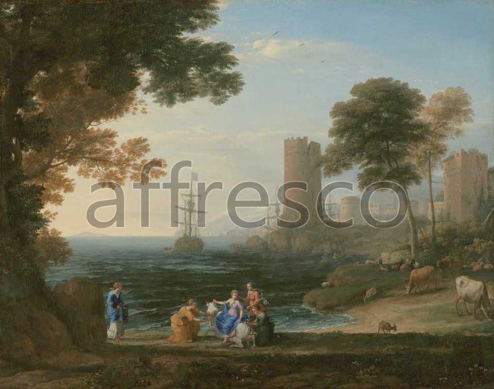 Classic landscapes | Claude Lorrain Coast View with the Abduction of Europa | Affresco Factory