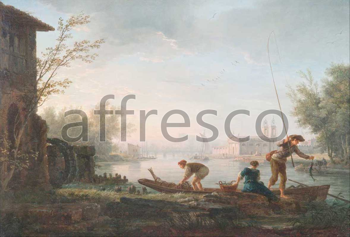Classic landscapes | Claude Joseph Vernet The four times of day Morning | Affresco Factory