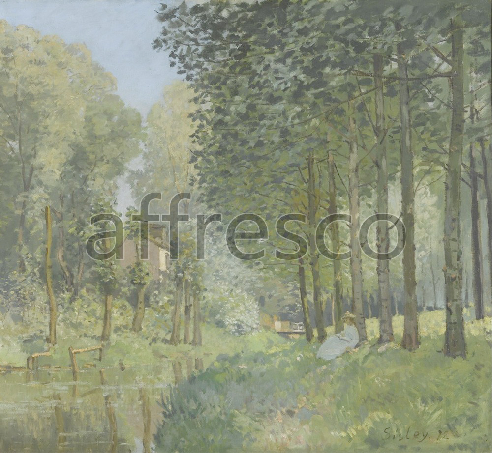 Impressionists & Post-Impressionists | Alfred Sisley Rest along the Stream Edge of the Wood | Affresco Factory