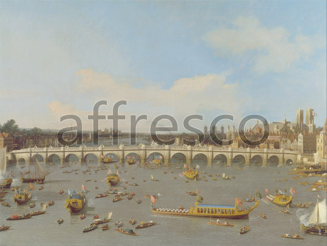 Classic landscapes | Canaletto Westminster Bridge with the Lord Mayors Procession on the Thames | Affresco Factory