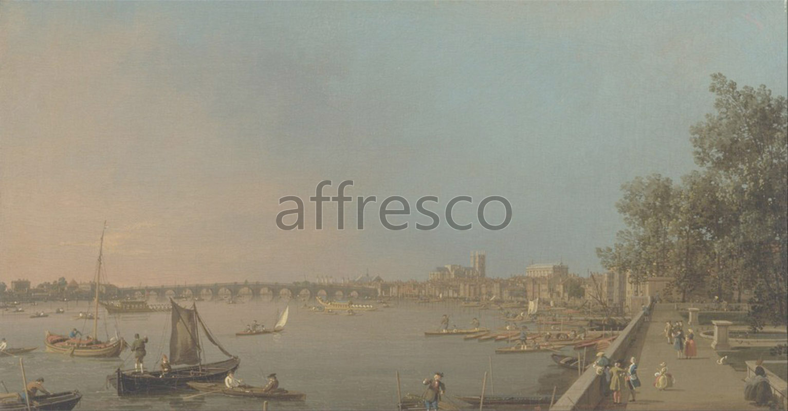 Classic landscapes | Canaletto The Thames from the Terrace of Somerset House Looking toward Westminster | Affresco Factory