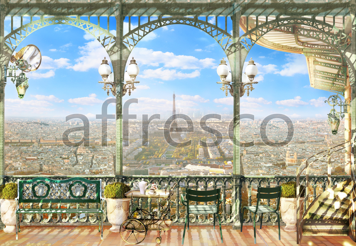 6320 | The best landscapes | Paris view from a balcony | Affresco Factory