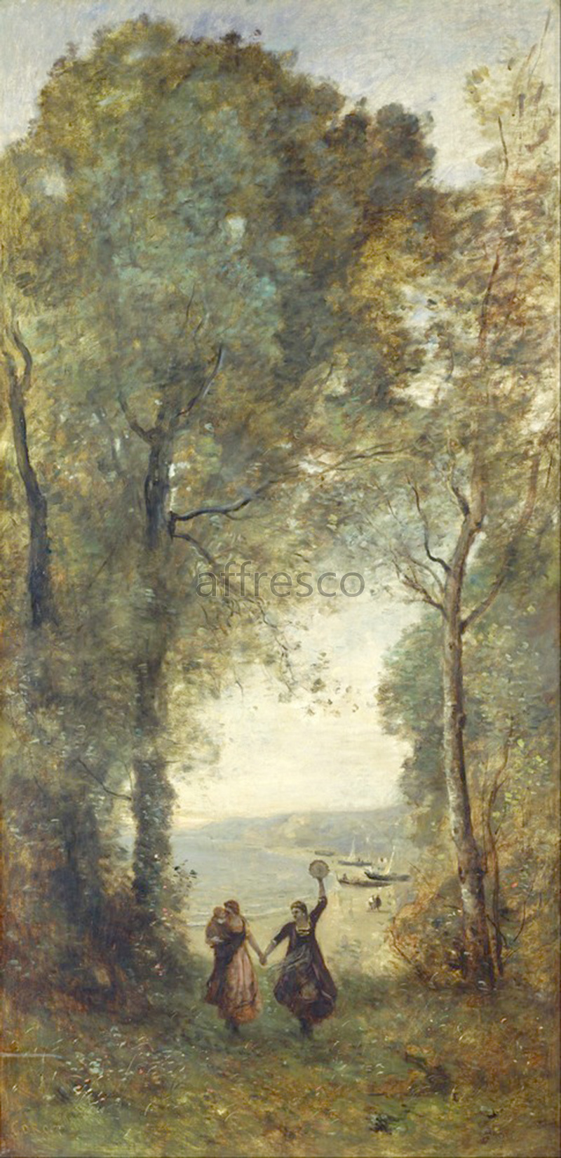 Classic landscapes | Jean Baptiste Camille Corot Reminiscence of the Beach of Naples | Affresco Factory
