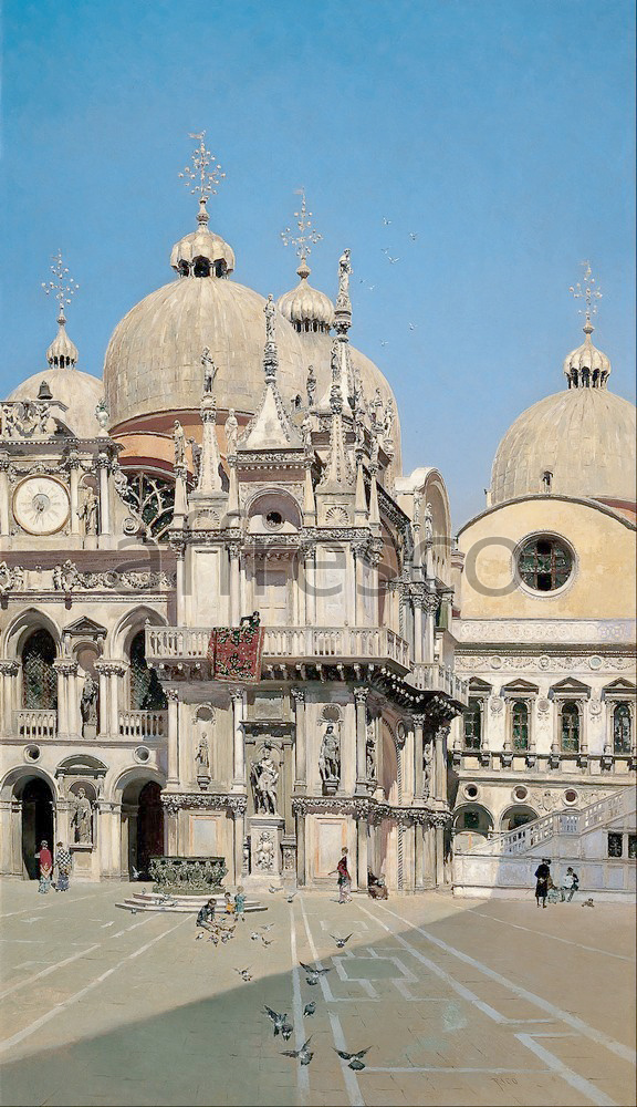 Classic landscapes | Martin Rico y Ortega Courtyard of the Palace of the Dux of Venice | Affresco Factory