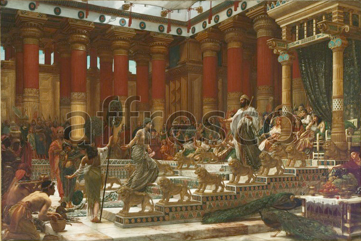 Classical antiquity themes | Sir Edward John Poynter The visit of the Queen of Sheba to King Solomon | Affresco Factory