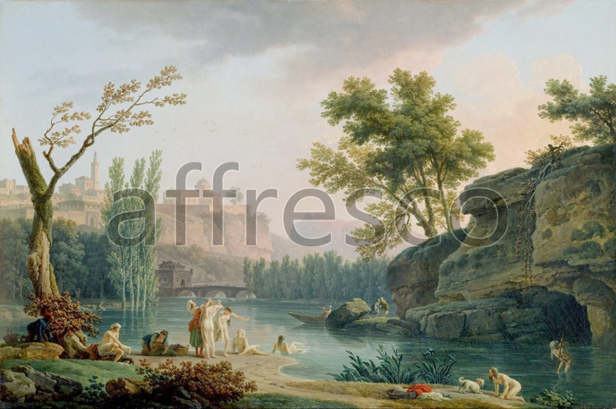Classic landscapes | Joseph Vernet Summer Evening Landscape in Italy | Affresco Factory