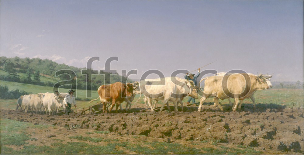 Paintings of animals | Rosa Bonheur Ploughing in Nevers | Affresco Factory