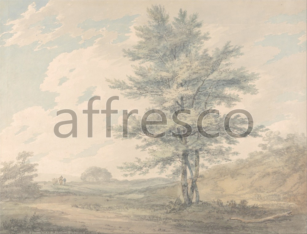 Classic landscapes | Joseph Mallord William Turner Landscape with Trees and Figures | Affresco Factory