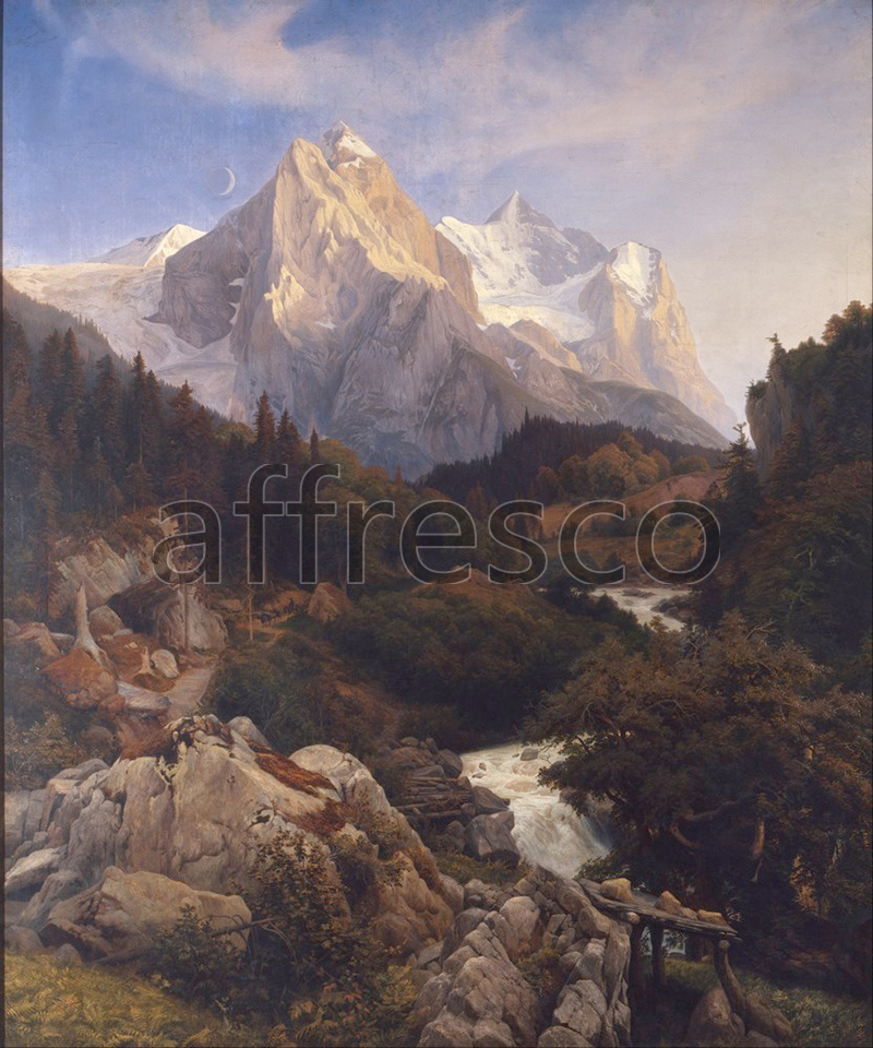 Classic landscapes | Johann Wilhelm Schirmer The Wetterhorn | Affresco Factory