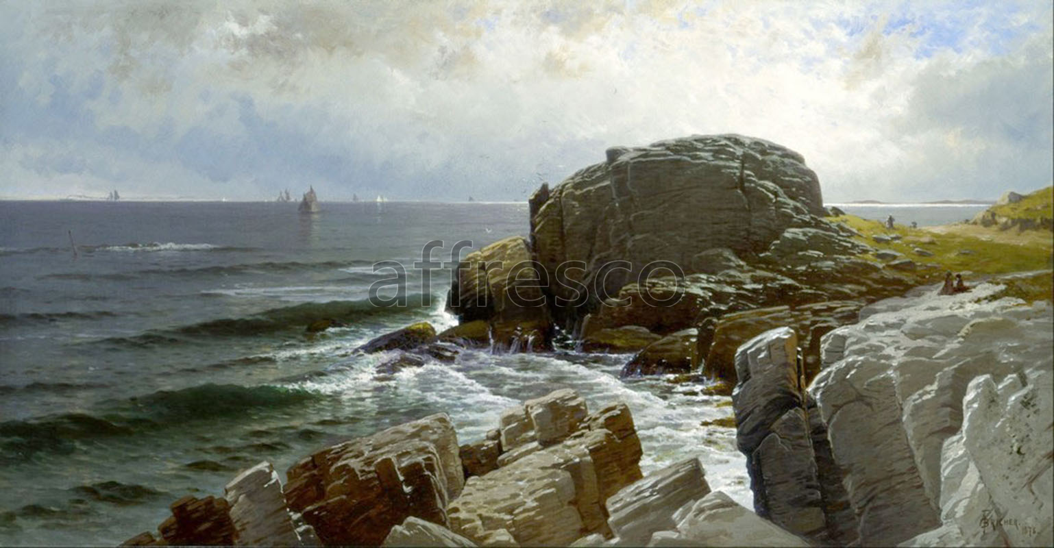 Marine art | Alfred Thompson Bricher Castle Rock Marblehead | Affresco Factory