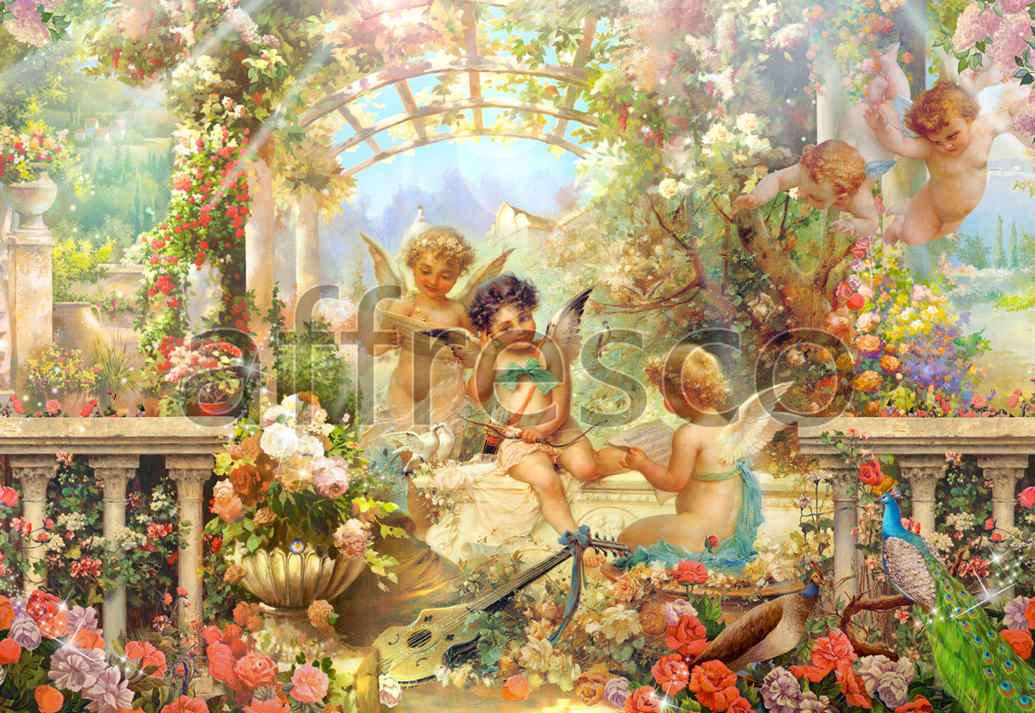 6312 | Picturesque scenery | Angels in a garden | Affresco Factory