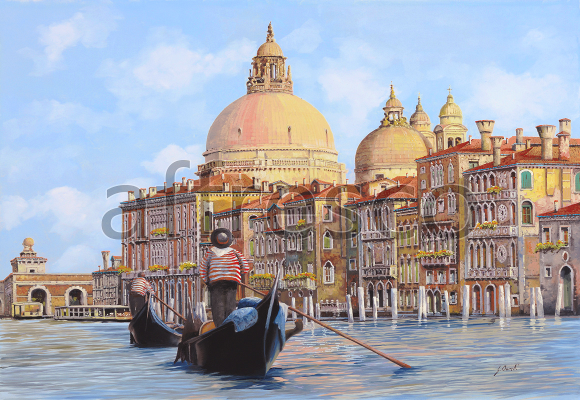 6860 | Picturesque scenery | Gondolier near the Cathedral | Affresco Factory