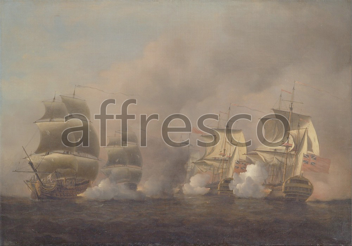 Marine art | Samuel Scott Action off the Cape of Good Hope 2 | Affresco Factory