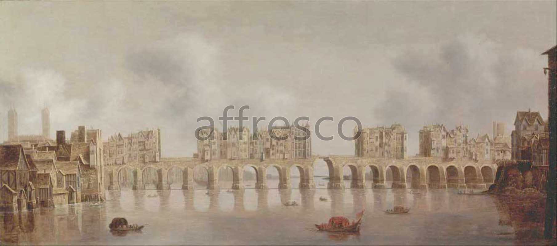 Classic landscapes | Claude de Jongh View of London Bridge | Affresco Factory
