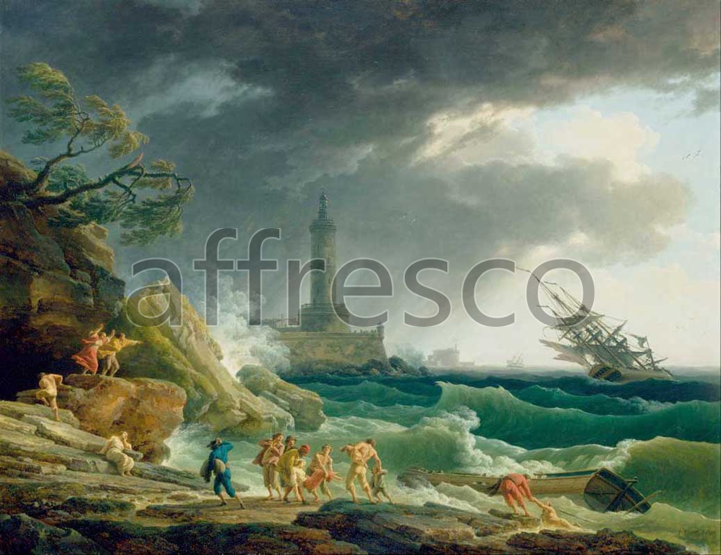 Classic landscapes | Claude Joseph Vernet A Storm on a Mediterranean Coast | Affresco Factory