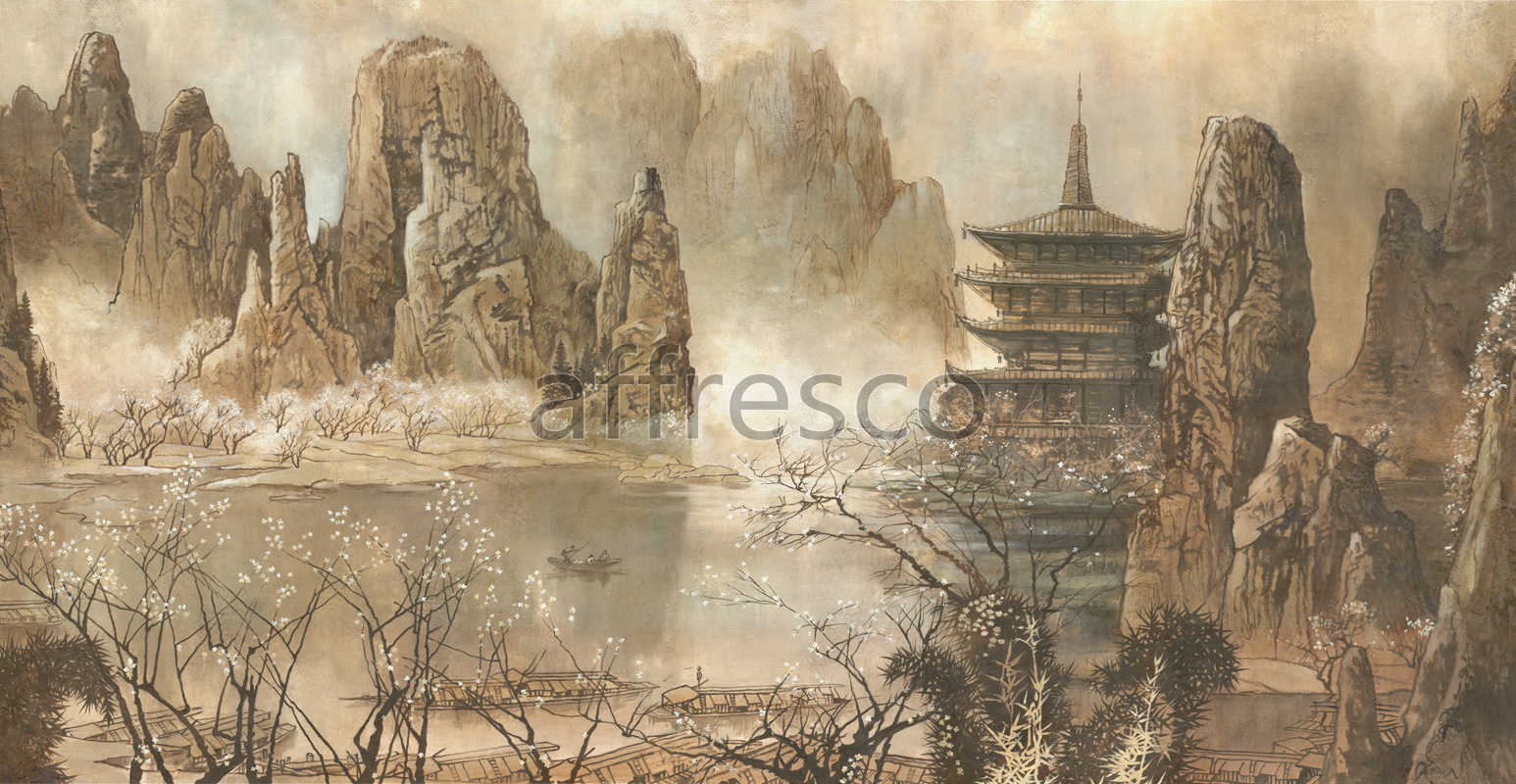 6039 | China & Japan | Пагода у горного озера | Affresco Factory