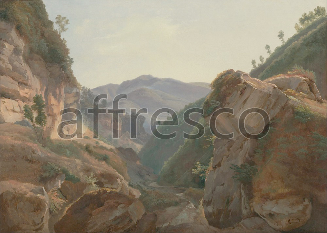 Classic landscapes | Jean Charles Joseph Remond Mountain Landscape with Road to Naples | Affresco Factory