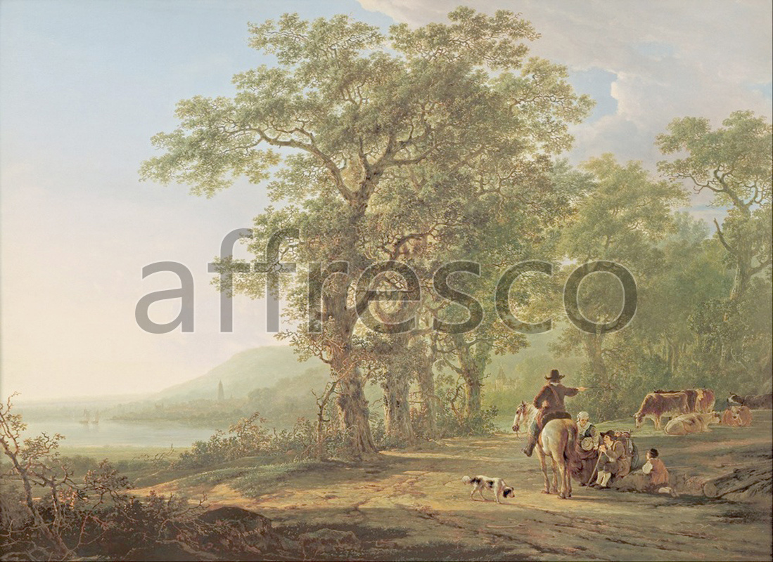 Classic landscapes | Jacob van Strij Figures in a forest landscape | Affresco Factory