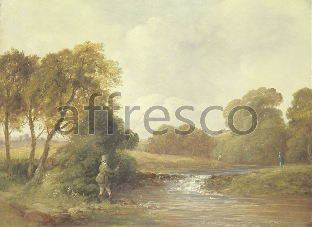 Classic landscapes | William Jones Fishing Playing a Fish | Affresco Factory