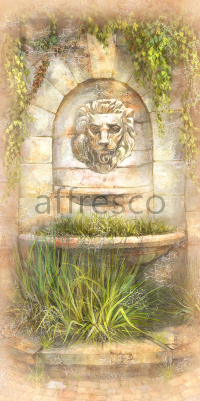6224 | Picturesque scenery | Fountain with a lion | Affresco Factory