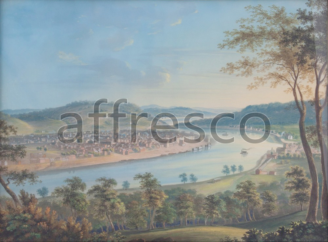 Classic landscapes | John Caspar Wild View of Cincinnati From Covington | Affresco Factory