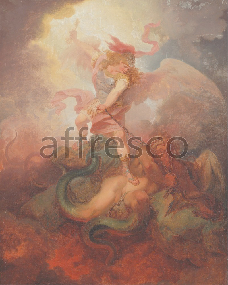 Biblical themes | Philippe Jacques de Loutherbourg The Angel Binding Satan | Affresco Factory