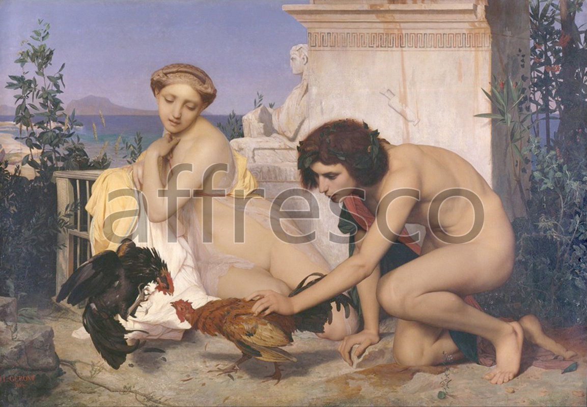 Classical antiquity themes | Jean Leon Gerome Young Greeks Attending a Cock Fight | Affresco Factory