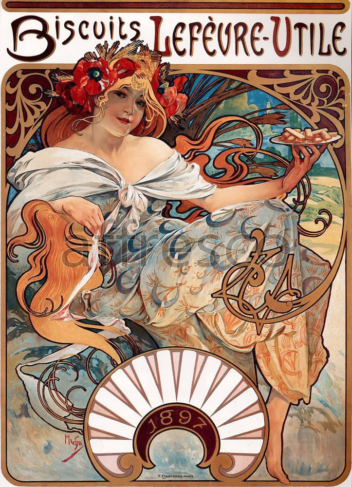 Scenic themes | Alfons Mucha Biscuits Lefevre Utile | Affresco Factory