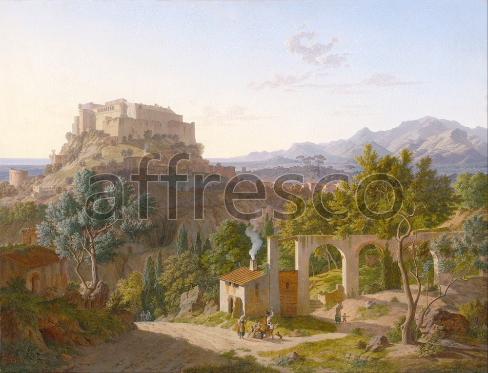 Classic landscapes | Leo von Klenze Landscape with the Castle of Massa di Carrara | Affresco Factory
