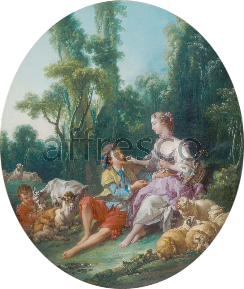 Scenic themes | Francois Boucher Are They Thinking about the Grape | Affresco Factory