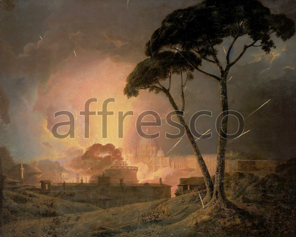 Classic landscapes | Joseph Wright of Derby The Annual Girandola at the Castel Sant Angelo | Affresco Factory