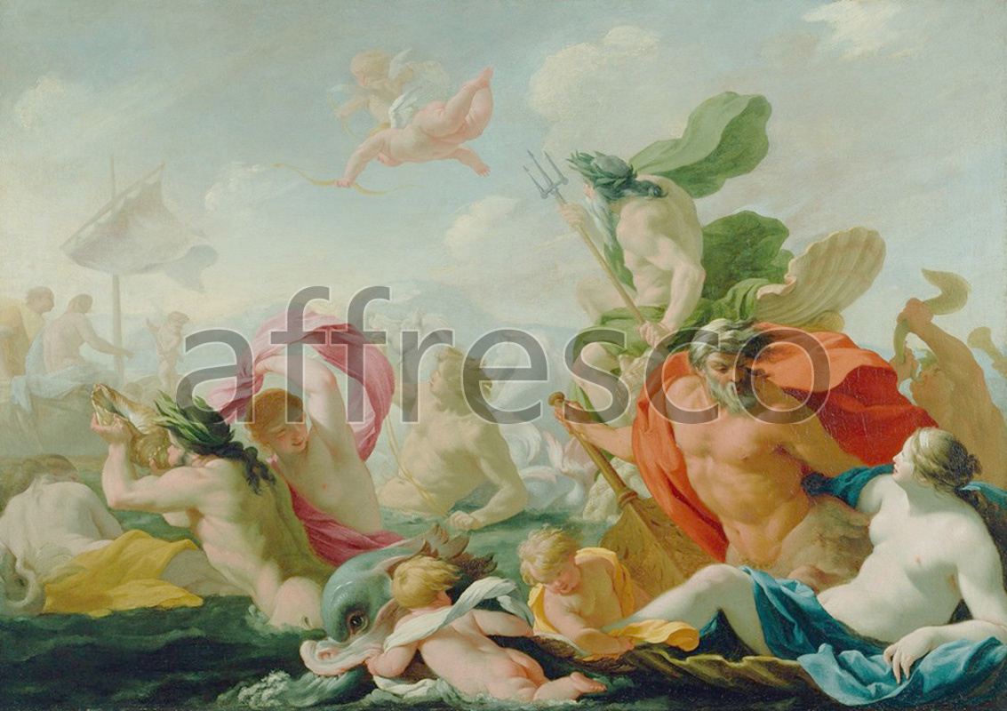 Classical antiquity themes | Eustache Le Sueur Marine Gods Paying Homage to Love | Affresco Factory