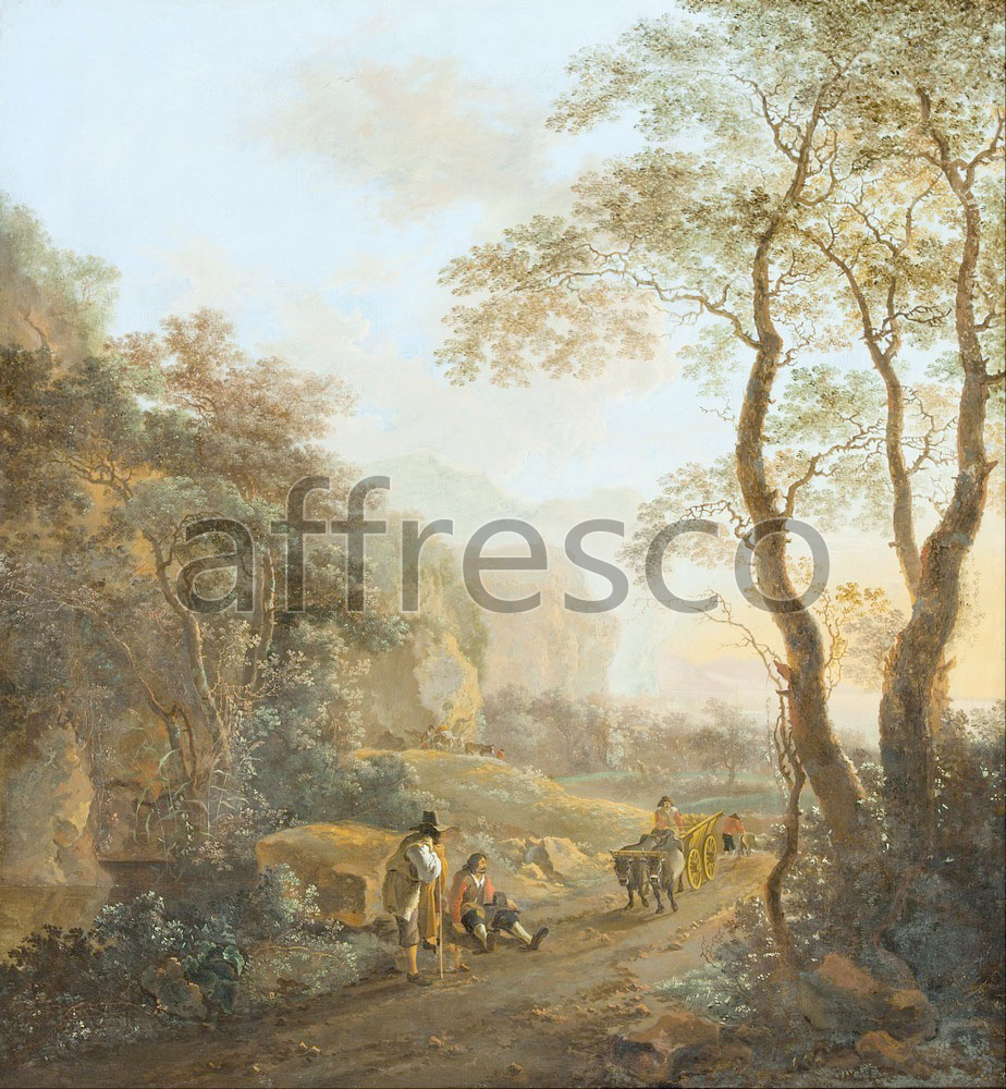 Classic landscapes | Studio of Jan Both An ox cart in the landscape | Affresco Factory