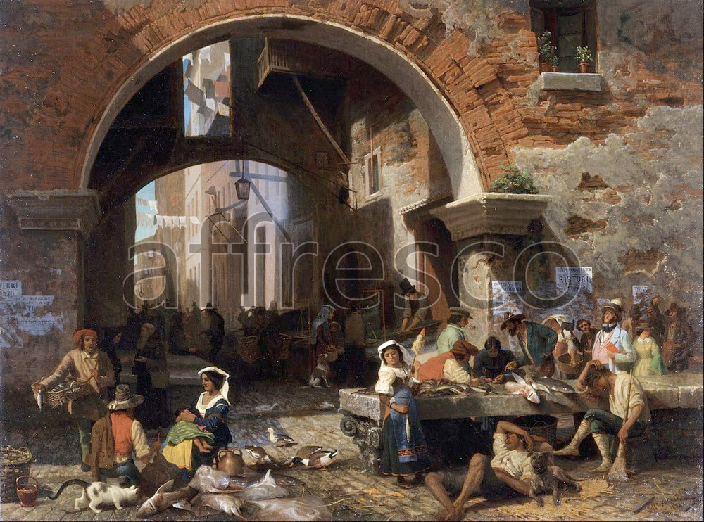 Scenic themes | Albert Bierstadt Roman Fish Market Arch of Octavius | Affresco Factory
