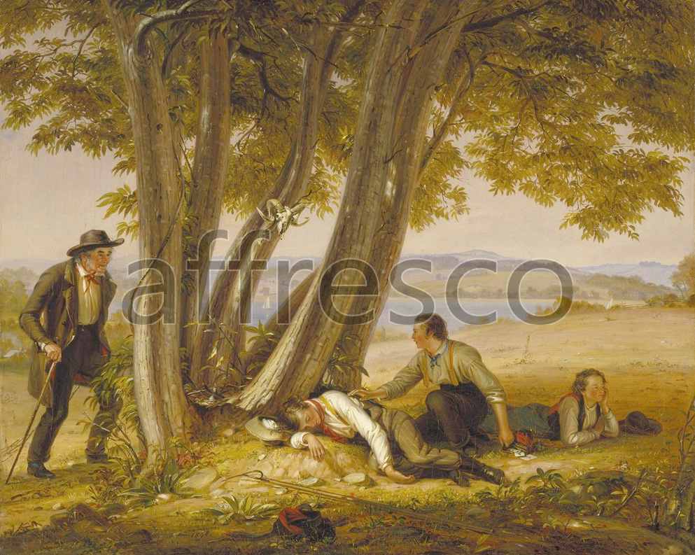 Scenic themes | William Sidney Mount Caught Napping Boys Caught Napping in a Field | Affresco Factory
