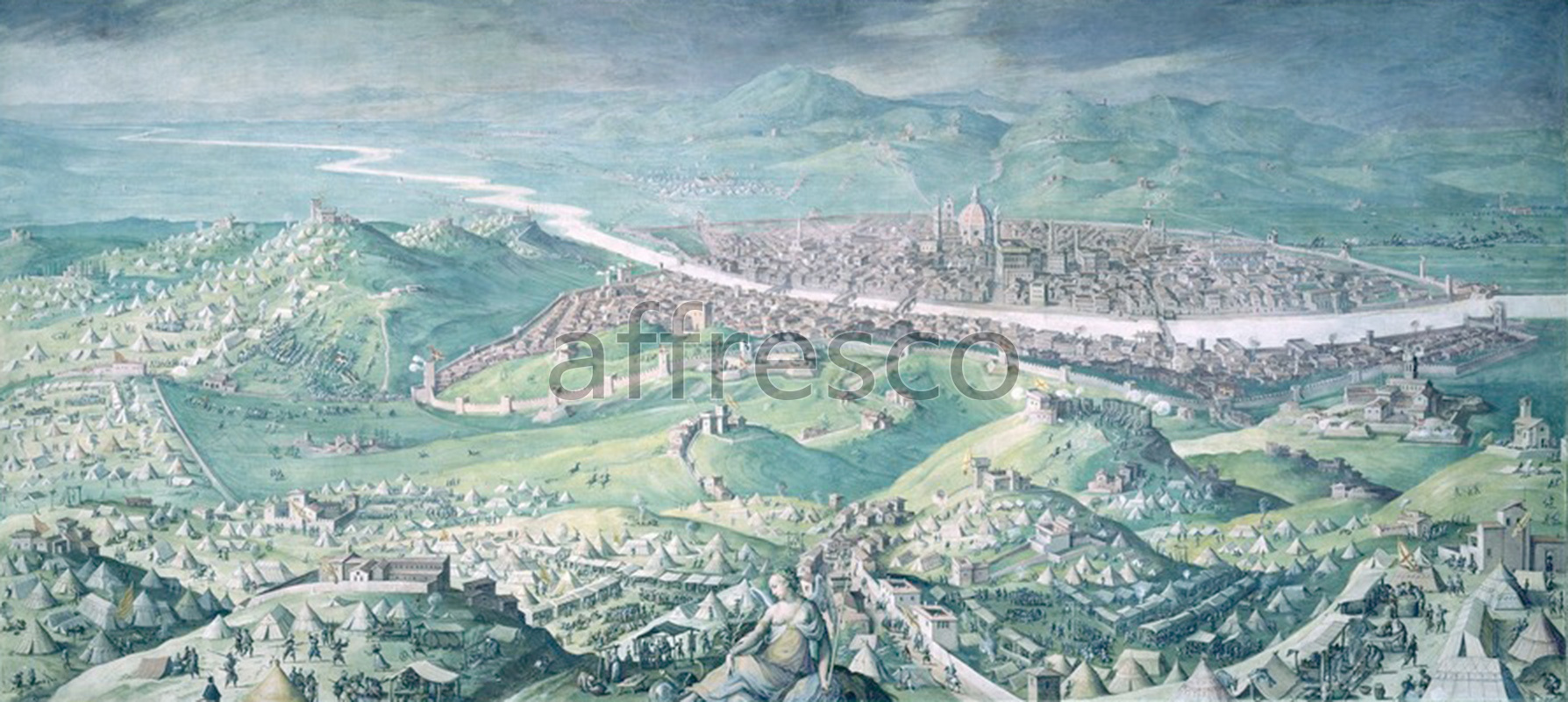Classic landscapes | Jan Van der Straet known as Giovanni Stradano The siege of Florence | Affresco Factory