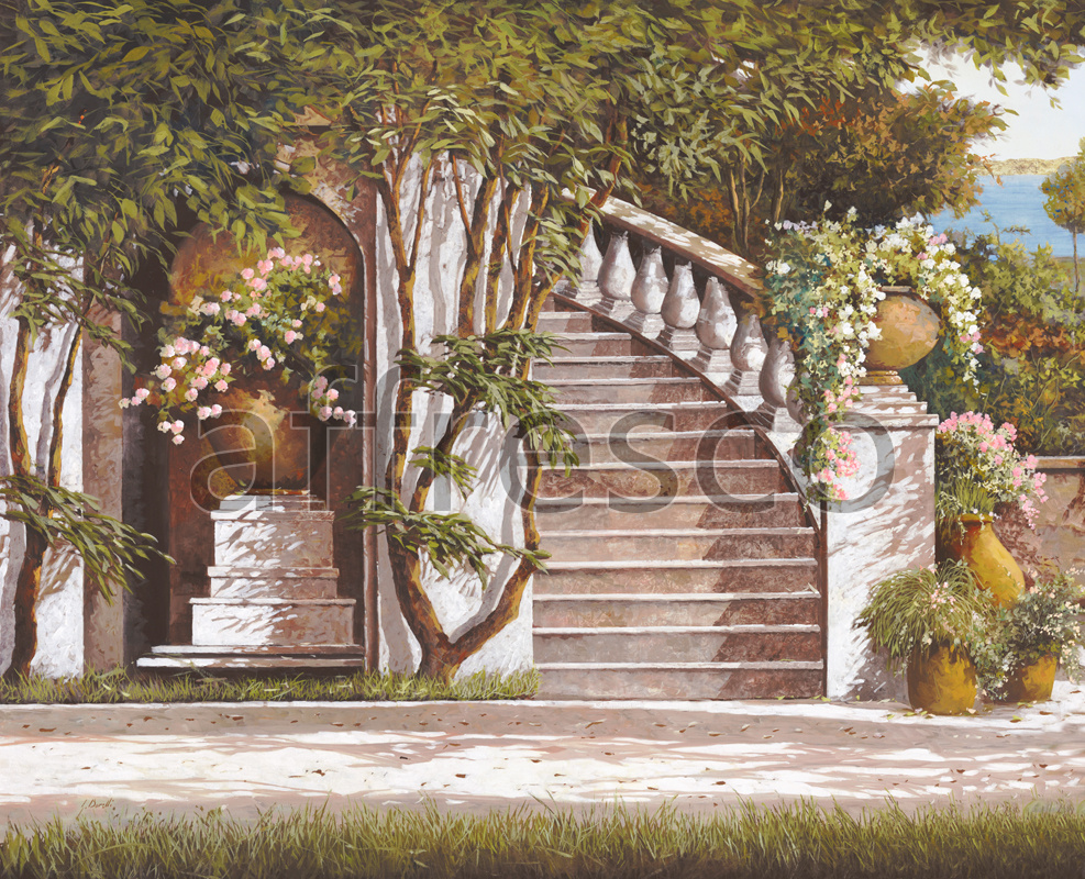 6845 | Picturesque scenery | Classic italian stairs | Affresco Factory
