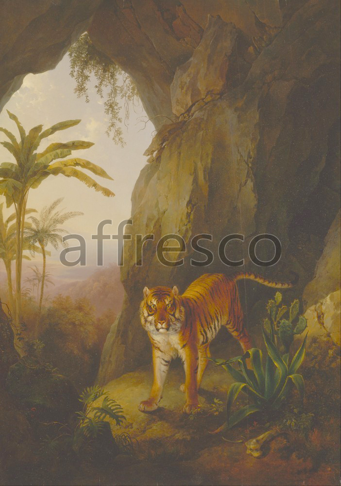 Paintings of animals | Jacques Laurent Agasse Tiger in a Cave | Affresco Factory