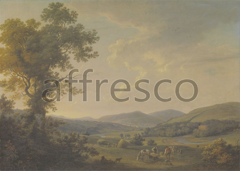 Classic landscapes | William Ashford  Landscape with Haymakers and a Distant View of a Georgian House | Affresco Factory